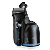 Braun Series 3 350cc rasoio elettrico Trimmer Nero, Blu