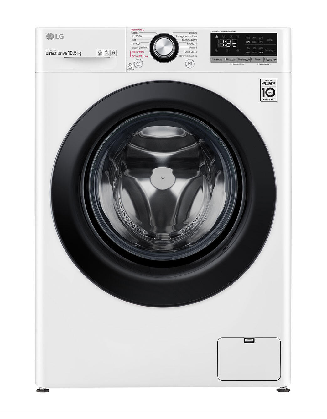 LG F4WV310S6E Lavatrice Intelligente AIDD 10,5kg Vapore 1400 Giri/min Carica frontale Classe B